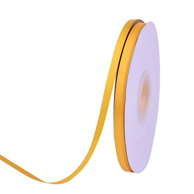 Ribest 1/4 inch 50 Yards Solid Double Face Satin Ribbon Per Roll for DIY Hair Accessories Scrapbooking Gift Packaging Party Decoration Wedding Flowers Maize - Image 1